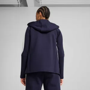 Puma TEAMEVOSTRIPE HOODED JACKET W Dámska športová bunda, tmavo modrá, veľkosť