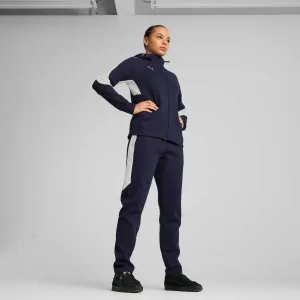 Puma TEAMEVOSTRIPE HOODED JACKET W Dámska športová bunda, tmavo modrá, veľkosť