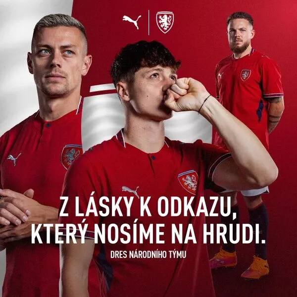 Puma FACR HOME JERSEY REPLICA Replika futbalového dresu, červená, veľkosť