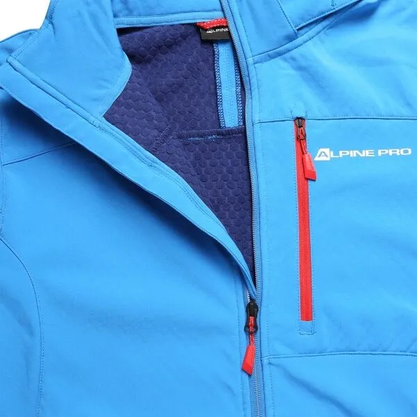 ALPINE PRO DERAF Pánska softshellová bunda, modrá, veľkosť