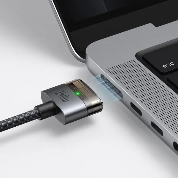 Mcdodo Magnetický kábel (CA-2070) USB-C - MagSafe 3, 140W, LED indikátor, 2 m, čierny