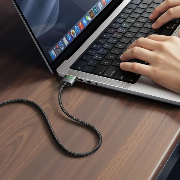 Mcdodo Magnetický kábel (CA-2070) USB-C - MagSafe 3, 140W, LED indikátor, 2 m, čierny
