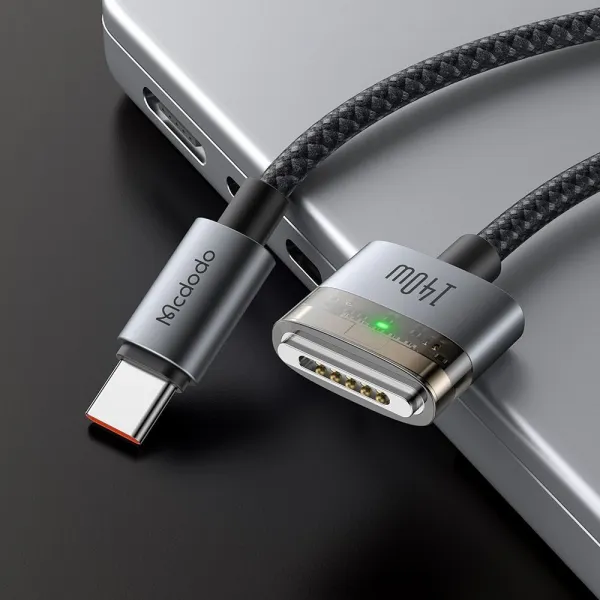 Mcdodo Magnetický kábel (CA-2070) USB-C - MagSafe 3, 140W, LED indikátor, 2 m, čierny