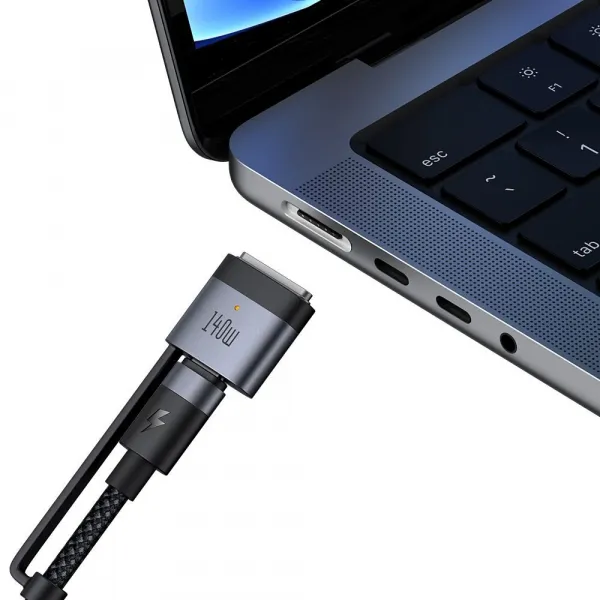 Mcdodo 2v1 dátový kábel (CA-0140) USB-C - USB-C + MagSafe 3, 240W, LED indikátor, 2 m, čierny