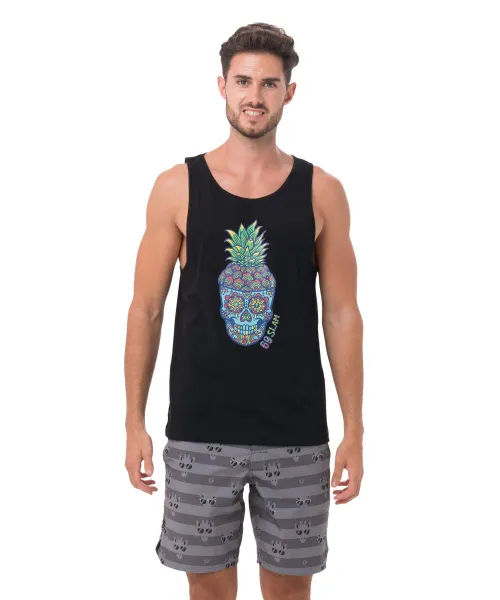 Pánske tielko 69SLAM PINE SKULL BLACK (MSNPLL-BK) M