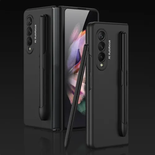 GKK PEN Plastový kryt s držiakom na pero Samsung Galaxy Z Fold 3 5G čierny
