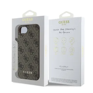 GUESS 4G Kryt s príveskom Apple iPhone 16e / iPhone 17e hnedý