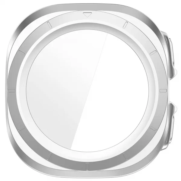 PC FULL COVER Plastový kryt so sklom pre Samsung Galaxy Watch Ultra / Watch Ultra 2025 strieborný