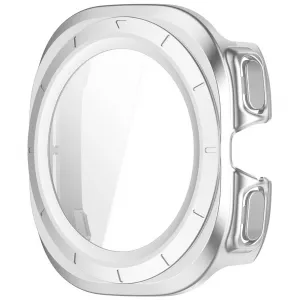 PC FULL COVER Plastový kryt so sklom pre Samsung Galaxy Watch Ultra / Watch Ultra 2025 strieborný