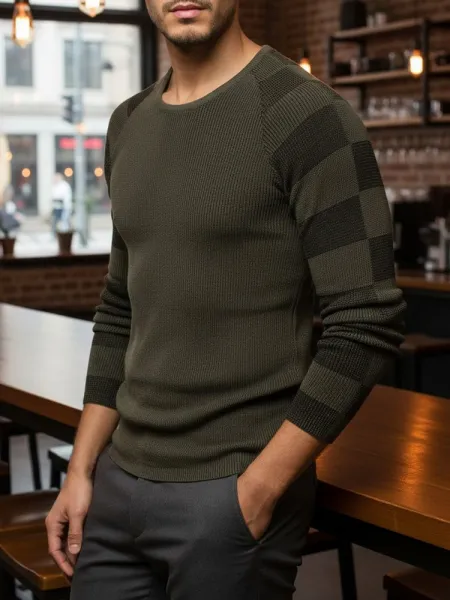Štýlový sveter pre pánov zelený