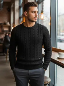 Trendy sveter pre pánov čierny