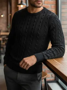 Trendy sveter pre pánov čierny