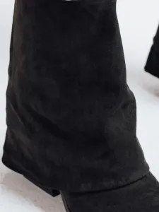Čierne semišové čižmy bez podpätku