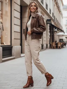 Hnedé členkové topánky na podpätku