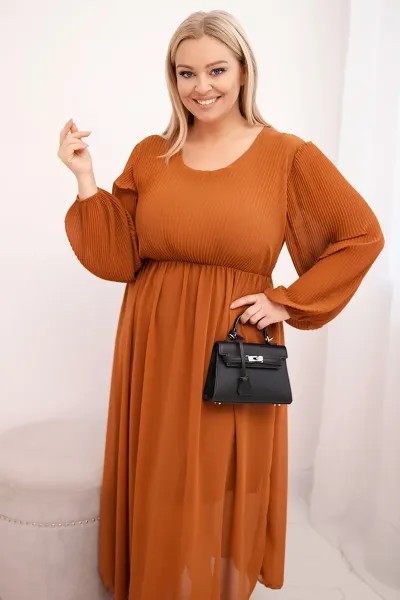 Kesi Włoski Plus Size plisované šaty