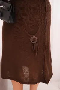 Plus size pletené šaty s mohairom a vreckom