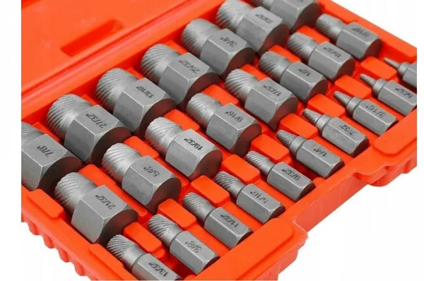 Vyťahováky na zlomené skrutky HEX – sada 25 ks VERKE V86487