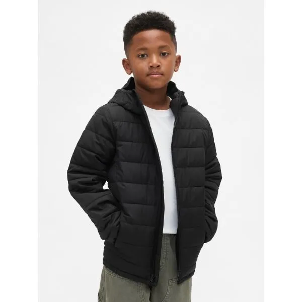 GAP V-FRCH LW LOGO PUFFER Chlapčenská bunda, čierna, veľkosť
