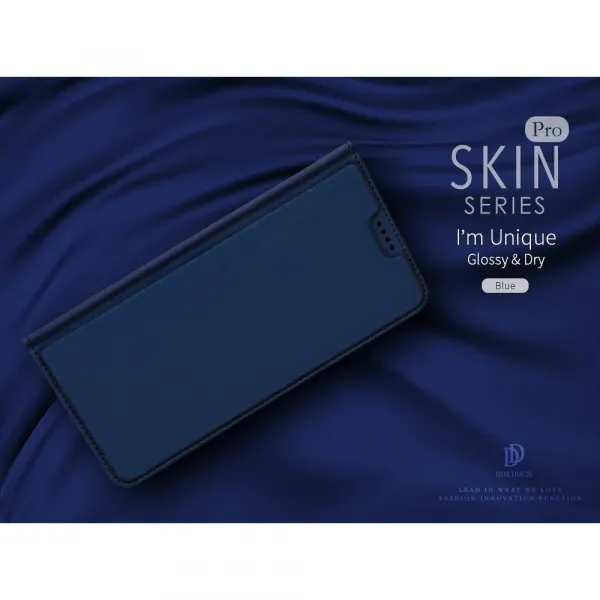 DUX DUCIS Skin Pro knižkové kožené puzdro na Huawei P Smart 2020, modré