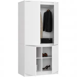 Ak furniture Šatníková skriňa CLP S90/4D biela