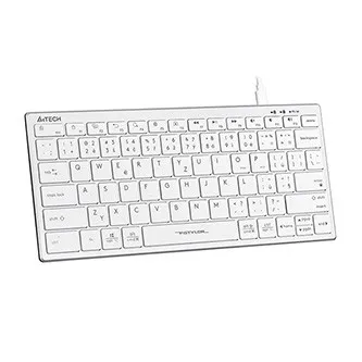 A4Tech FX51, Klávesnice CZ, bez numeriky, nízkoprofilová typ drátová (USB), bílá