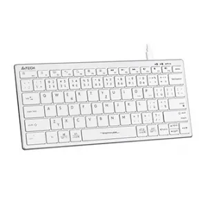 A4Tech FX51, Klávesnice CZ, bez numeriky, nízkoprofilová typ drátová (USB), bílá