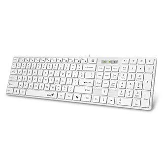Genius Klávesnice Slimstar 126, Drátová USB, CZ+SK layout, Copilot klávesa, Bílá