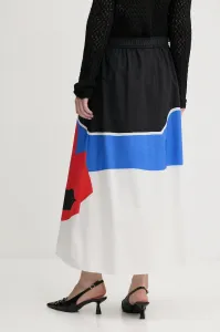 Bavlnená sukňa Desigual FLOR ONDAS_LACROIX čierna farba, maxi, áčkový strih, 25SWFW14