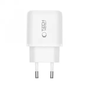 Tech-Protect NCA45W-GAN 2-portová sieťová nabíjačka PD45W / QC 3.0, biela