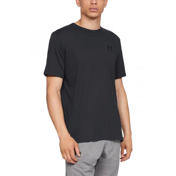 Pánske tréningové tričko s krátkym rukávom UNDER ARMOUR SPORTSTYLE LEFT CHEST SS-BLK