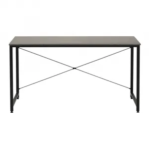 Písací stôl, betón/čierna, 150x60 cm, MELLORA