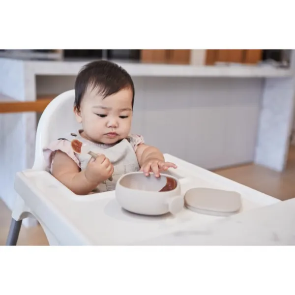 B.Box Silicone Bowl silikónová miska s viečkom Beige 300 ml