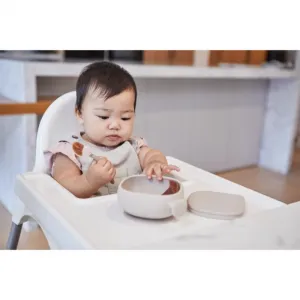 B.Box Silicone Bowl silikónová miska s viečkom Beige 300 ml