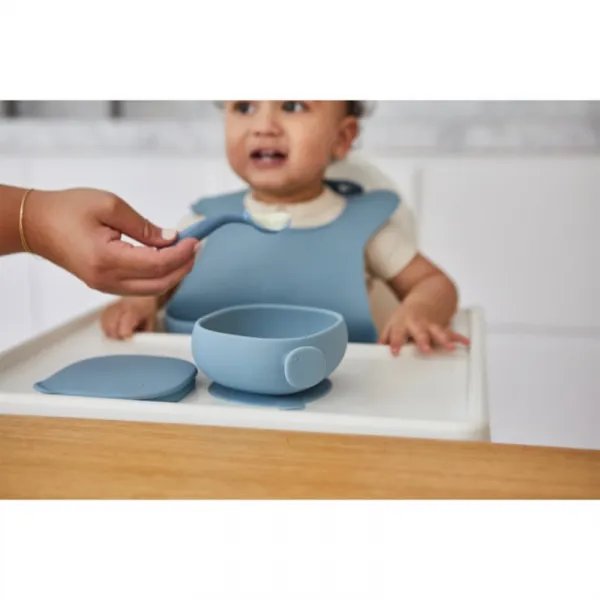 B.Box Silicone Bowl silikónová miska s viečkom Blue 300 ml
