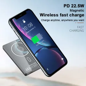 UltraThin MagSafe 15W Bezdrôtová powerbanka 5000 mAh s nabíjaním Apple Watch a 360° otočným stojánkom, šedá