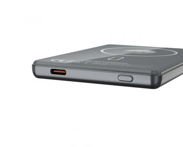 UltraThin MagSafe 15W Bezdrôtová powerbanka 5000 mAh s nabíjaním Apple Watch a 360° otočným stojánkom, šedá