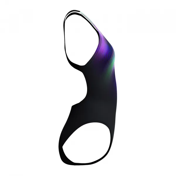 Speedo placement printed powerback black / purple s - uk32