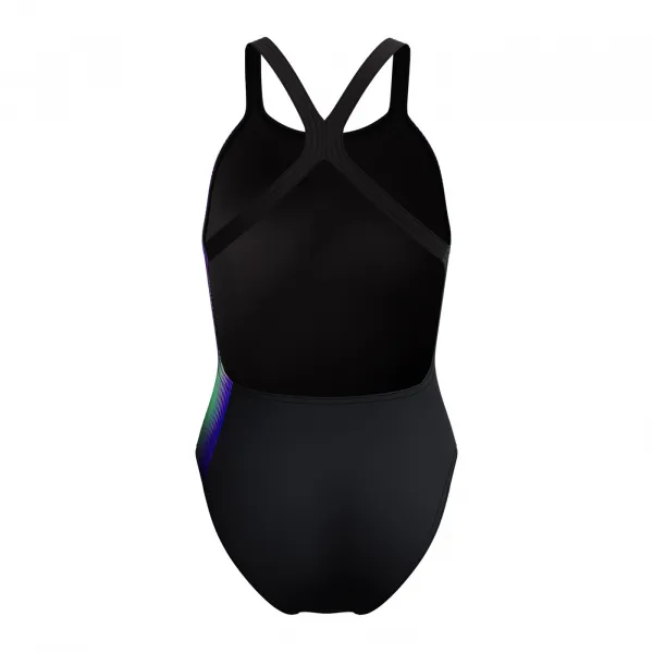 Speedo placement printed powerback black / purple s - uk32