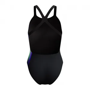 Speedo placement printed powerback black / purple s - uk32