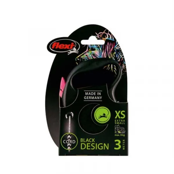Vodítko Flexi Black Design lanko XS ružové 3m