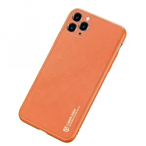 DUX DUCIS Yolo kožený kryt na iPhone 12 Pro Max, oranžový