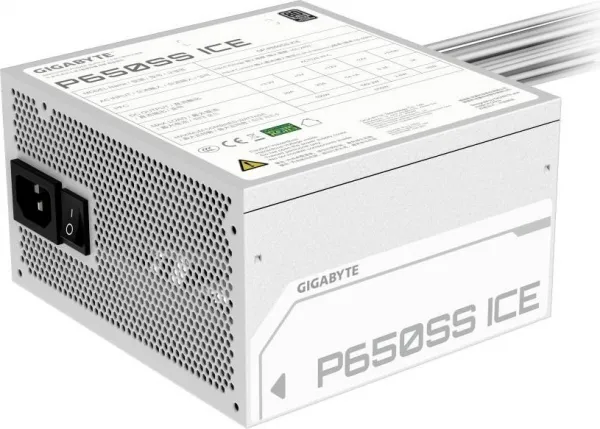GIGABYTE zdroj P650SS ICE, 650W, 80+ Silver, 120mm, ATX 3.0, bílá