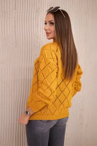 Legínovo Sivý sveter s rolákom a kosoštvorcovým vzorom Farba: Modrá, Veľkosť: UNI