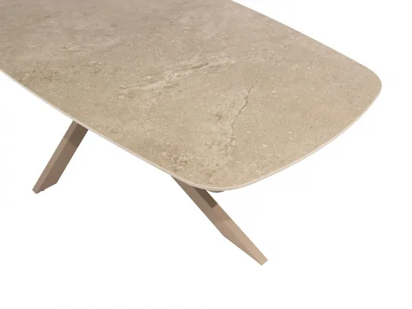 Prado jedálenský stôl s keramickou doskou 240x105 cm barrel latte