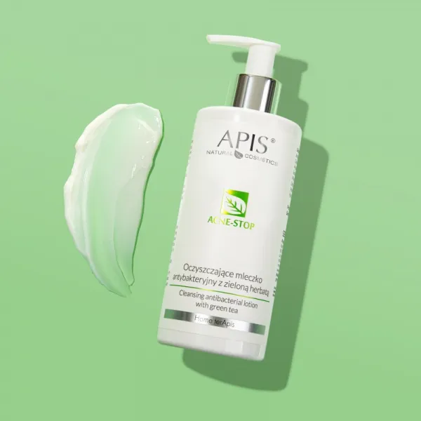 Apis Natural Cosmetics Acne-Stop Home TerApis čistiace a odličovacie mlieko so zeleným čajom 300 ml