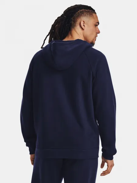 Tmavomodrá pánska mkina s kapucňou Under Armour UA Rival Fleece FZ Hoodie