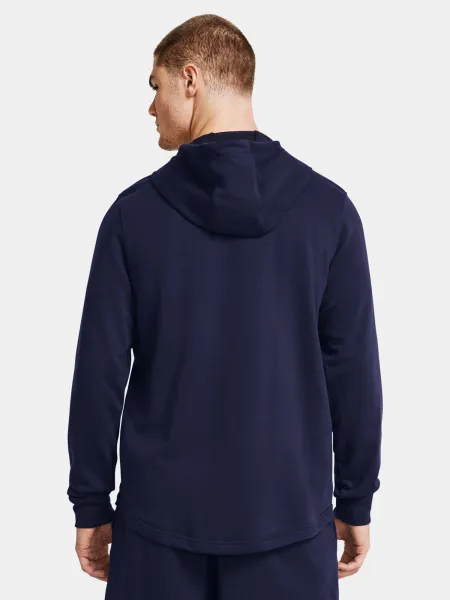 Tmavomodrá športová mikina Under Armour UA Rival Terry Graphic Hood