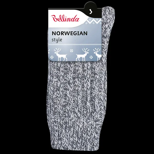 Bellinda 
NORWEGIAN STYLE SOCKS - Pánske zimné ponožky nórskeho typu - sivá