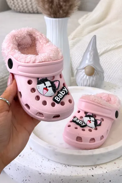Detské šľapky Boto Foam s kožušinou