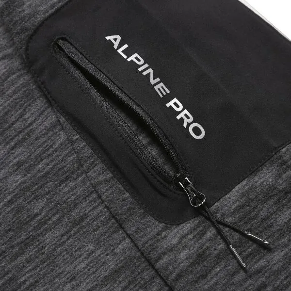 ALPINE PRO LONEB Pánska melírovaná mikina, tmavo sivá, veľkosť